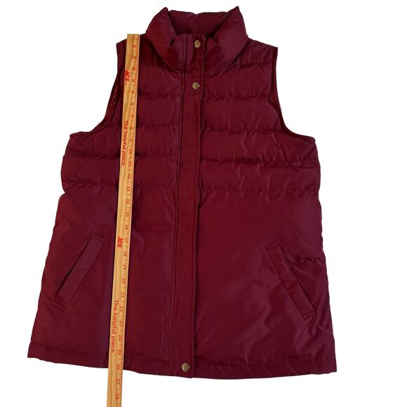 J. Jill Puffer Vest Womens Front Zip Snap Pockets Goose Down Size Small EUC Plum - Picture 6 of 9